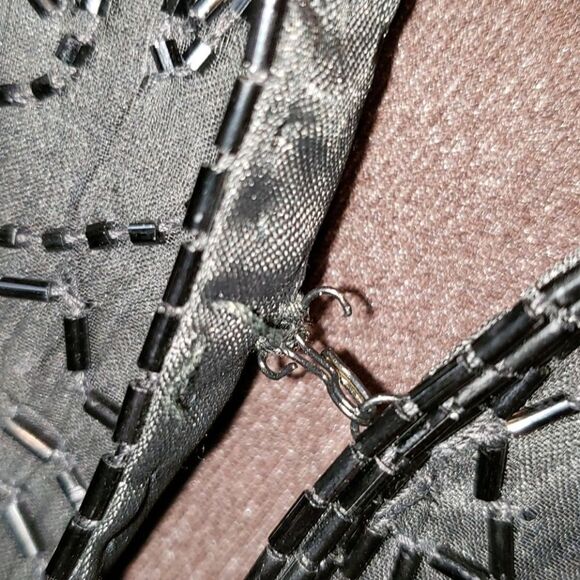 VNTG Silky Nites NY Pure Silk Beaded Jacket - Picture 7 of 9